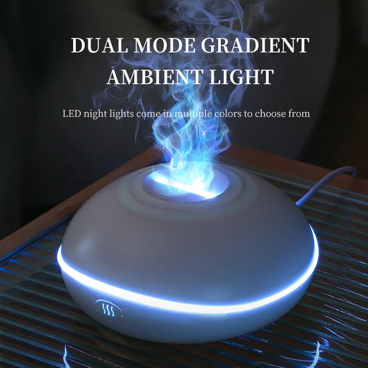 HLCOME Portable USB Aroma Diffuser – Flame Light Air Humidifier