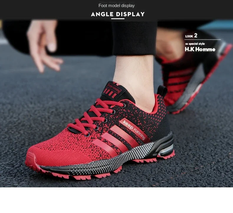 Men Sneakers Fashion Breathable Mesh Comfortable Black Sports Shoes Anti-Slip Outdoor Casual Running Mens Shoe Zapatillas Hombre