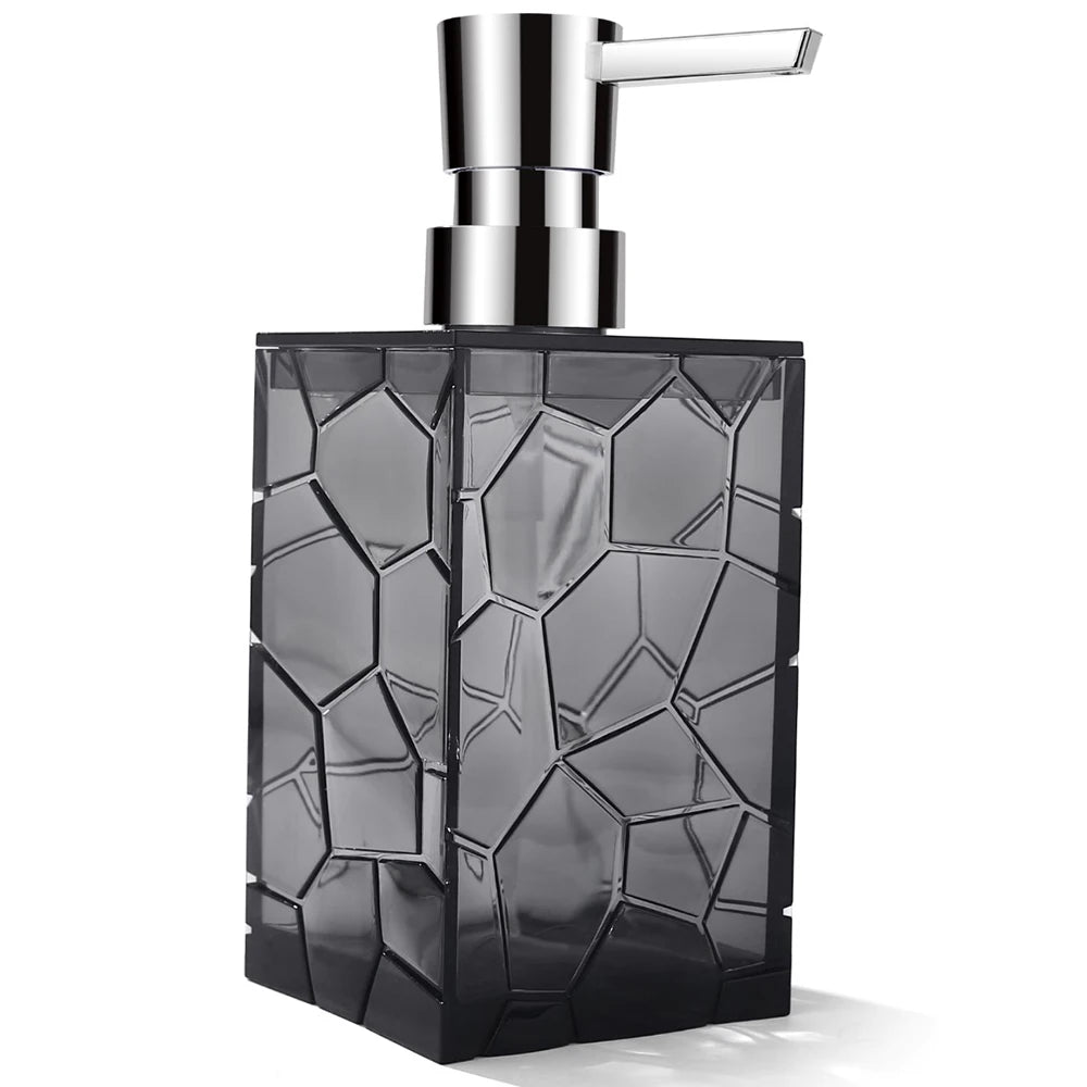 YAUKPH Clear Acrylic Liquid Soap Dispenser – 10oz with Silver Pump