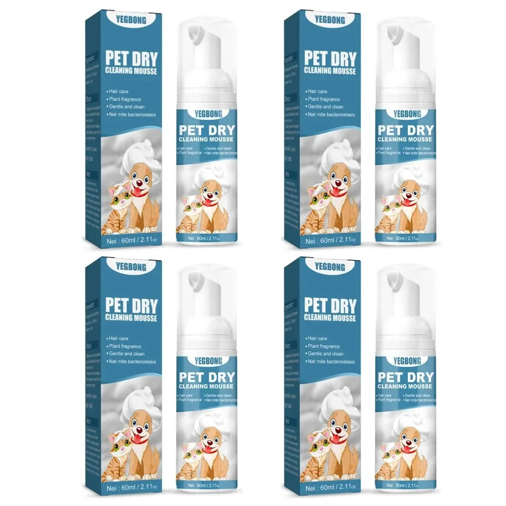 Portable Dog Dry Cleaning Shampoo Great Smelling Cat Dry Shampoo Deodorant No Rinse Cleaner for Pet Outdoor Travel Bath Supplies
