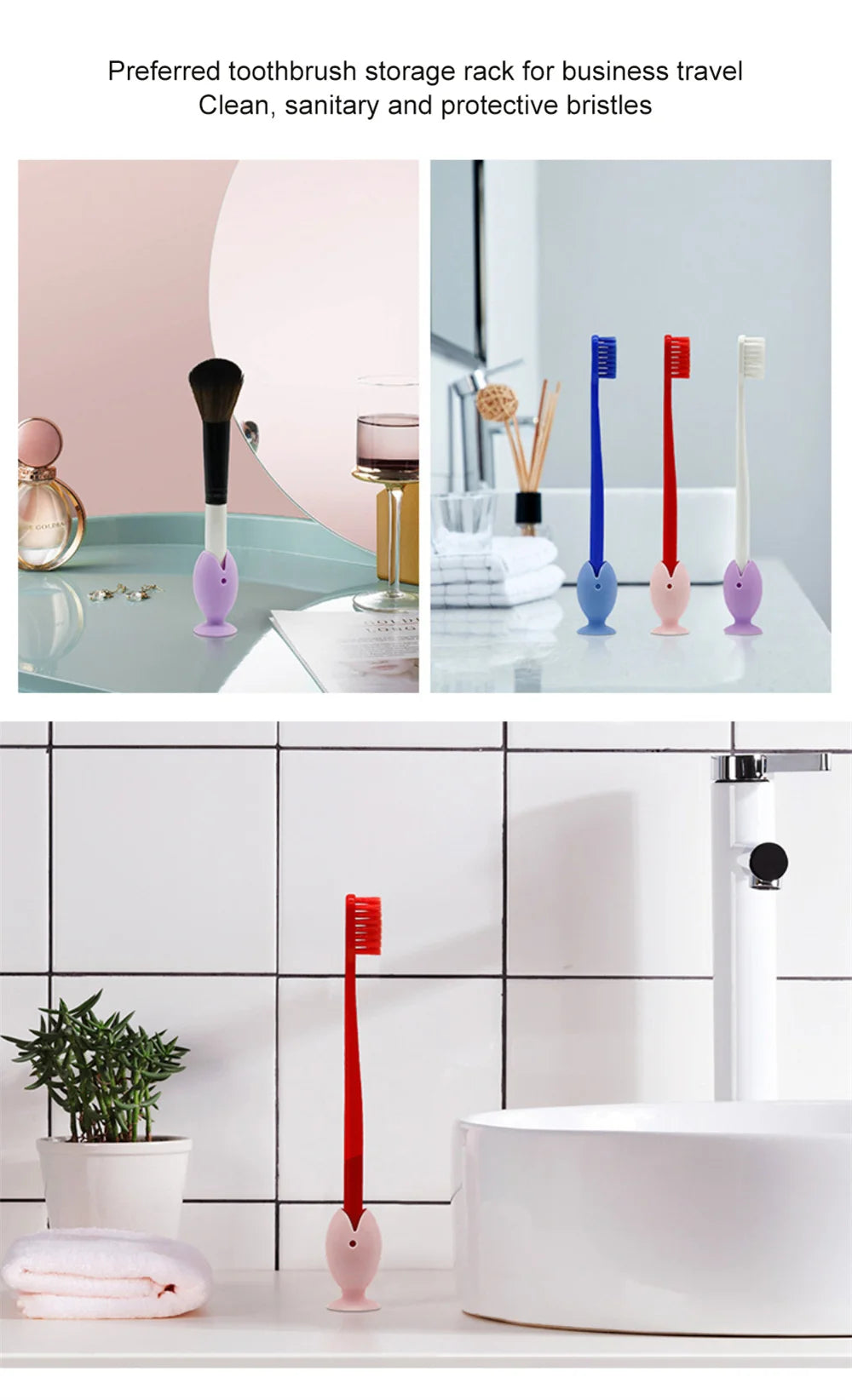 Tooth Brush Cover Caps Stand Cute Standing Portable Travel Toothbrush Head Cover Cute Fish Shape Silicone Suction Cup Toothbrush