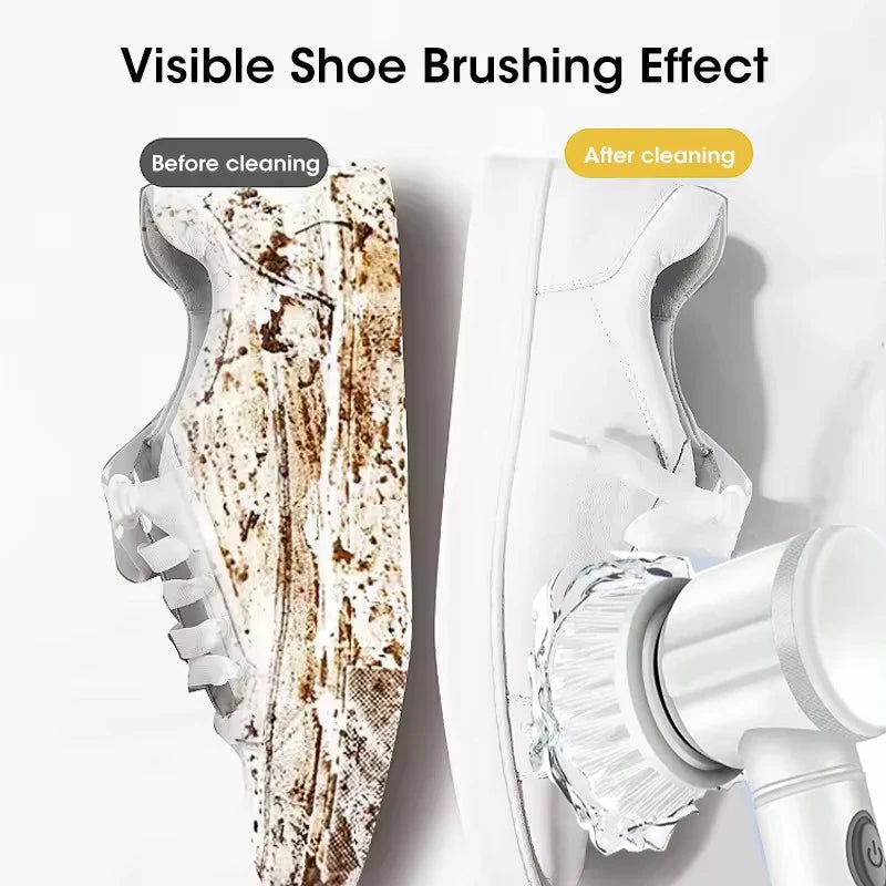 Electric Cleaning Brush Kitchen Dishwashing Brush Waterproof USB Rechargeable Automatic Handheld Cleaner Multifunction Household