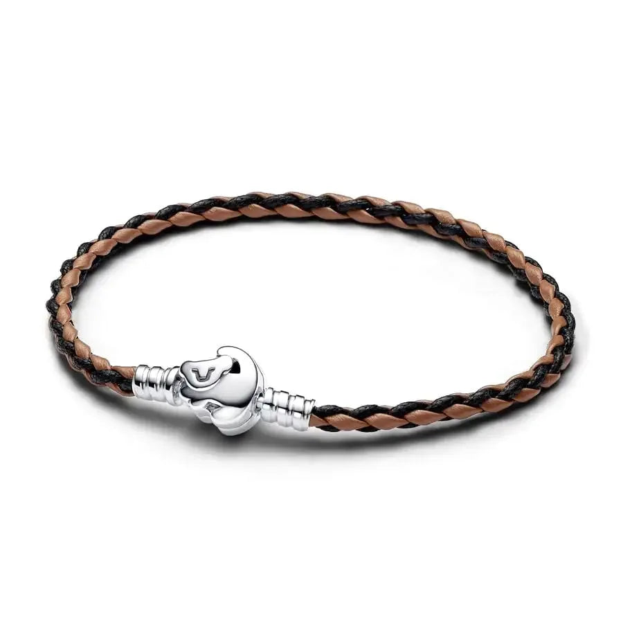 MINISO Women's Blue Knitted Leather Bracelet – Charm Bead Jewelry