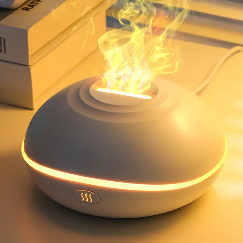 HLCOME Portable USB Aroma Diffuser – Flame Light Air Humidifier