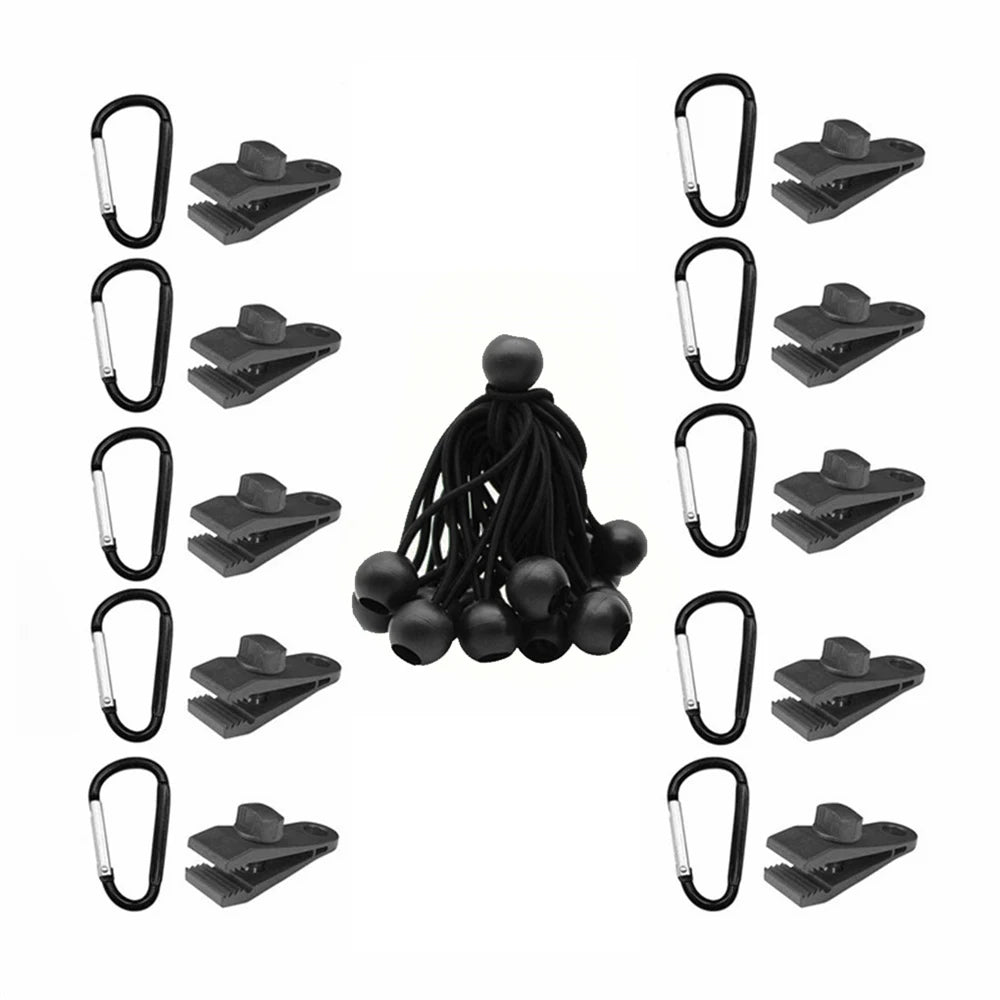 10/20/30PCS Tent Tarp Clips Windproof Clamp Tarpaulin Clip Tent Canopy Clip Crocodile Clip Awning Outdoor Camping Accessories