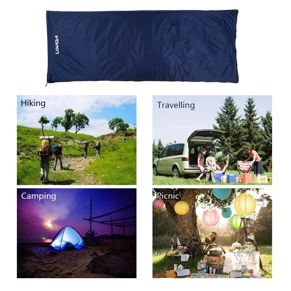Lixada 190 * 75cm Outdoor Envelope Sleeping Bag Camping Travel Hiking Multifunction Ultra-light 680g