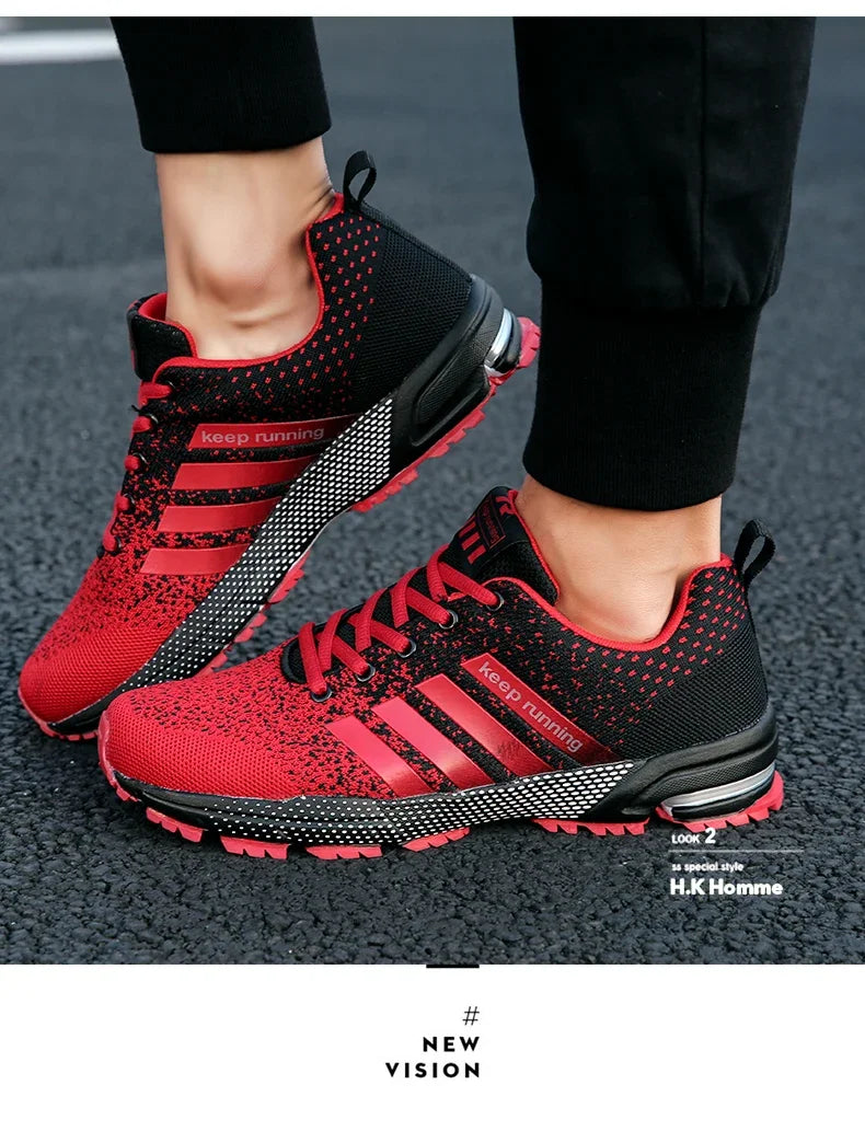 Men Sneakers Fashion Breathable Mesh Comfortable Black Sports Shoes Anti-Slip Outdoor Casual Running Mens Shoe Zapatillas Hombre
