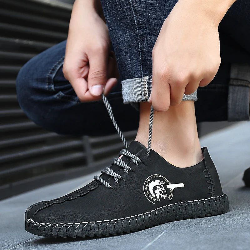 Men's Casual Shoes Fashion Driving Shoes For Men High Quality Loafers Genuine Leather Men Shoes Plus Size 48