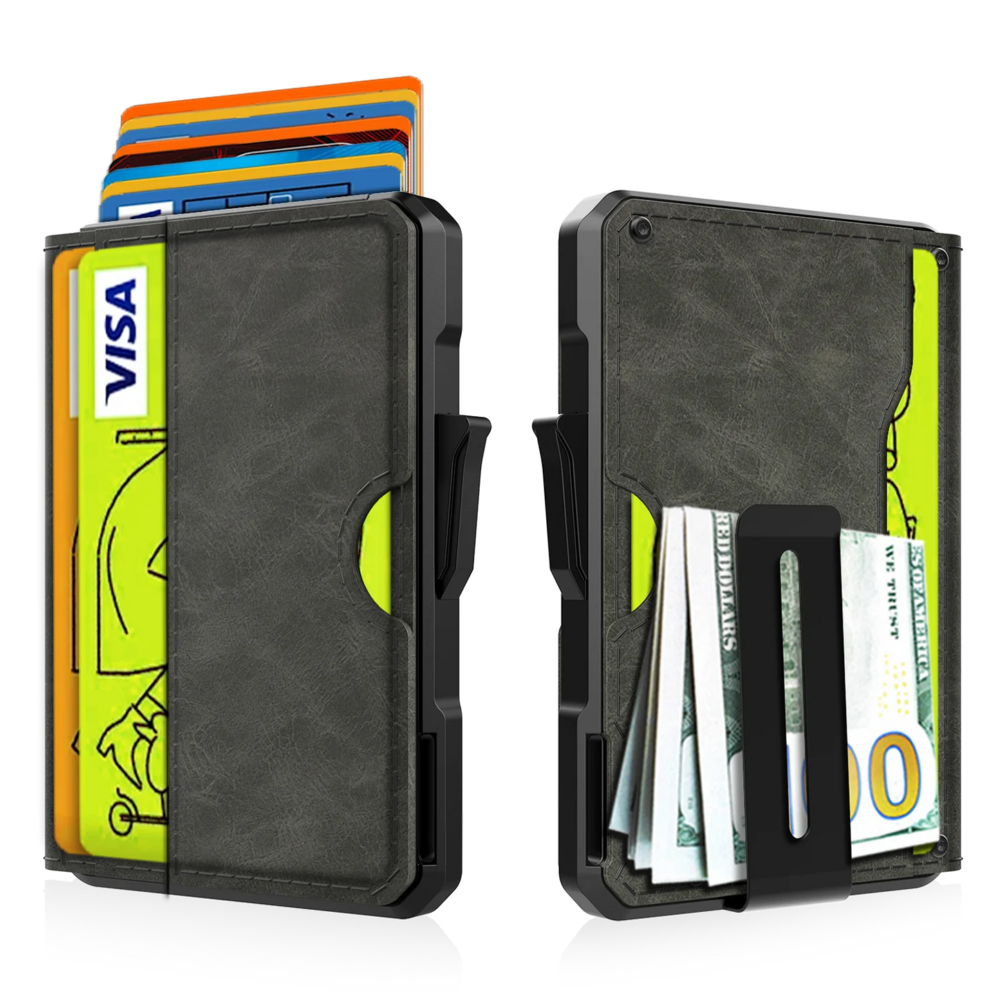 Wallet for Men - with Money Clip Slim Leather Slots Credit Card Holder RFID Blocking Bifold Minimalist Wallet