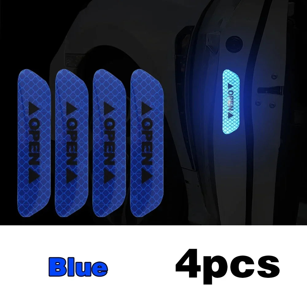 Reflective Car Door Sticker Safety Opening Warning Reflector Tape Decal Auto Car Accessories Exterior Interior Reflector Sticker