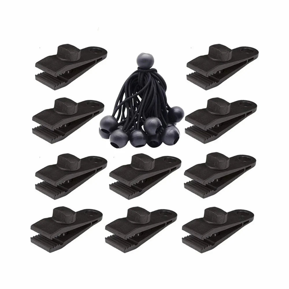10/20/30PCS Tent Tarp Clips Windproof Clamp Tarpaulin Clip Tent Canopy Clip Crocodile Clip Awning Outdoor Camping Accessories