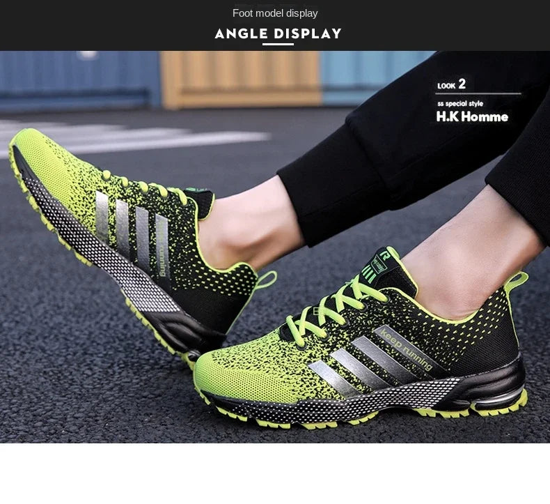 Men Sneakers Fashion Breathable Mesh Comfortable Black Sports Shoes Anti-Slip Outdoor Casual Running Mens Shoe Zapatillas Hombre