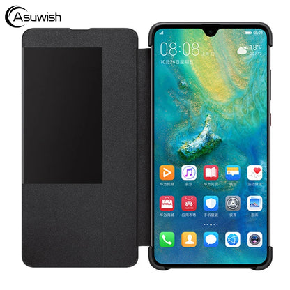Asuwish PU Leather Flip Case for Huawei Mate 20/30 Pro – Smart View