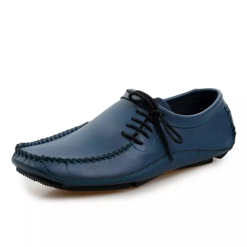 YBQJOO Men's Genuine Leather Driving Loafers – Breathable Slip-On Shoes