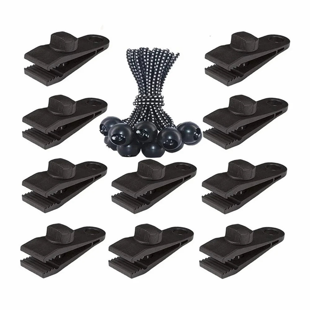 10/20/30PCS Tent Tarp Clips Windproof Clamp Tarpaulin Clip Tent Canopy Clip Crocodile Clip Awning Outdoor Camping Accessories