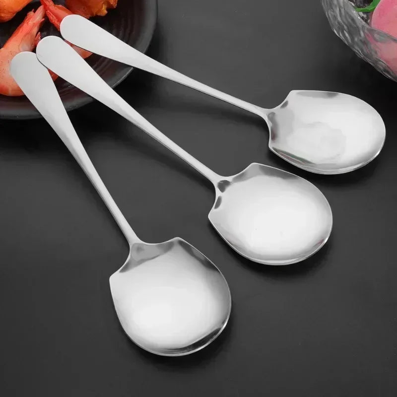 HypeHub Large Stainless Steel Soup Spoon – Long Handle Kitchen Utensil
