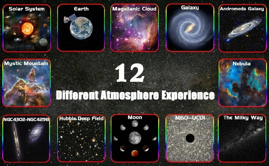 Galaxy Projector for Bedroom, HD Image Star Projector Galaxy Light Adjustable Knob, 13 Film Discs Planetarium Projector for Kids