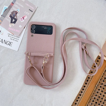 szHAIyu Crossbody PU Leather Phone Case for Samsung Galaxy Z Flip 6 5 4 3