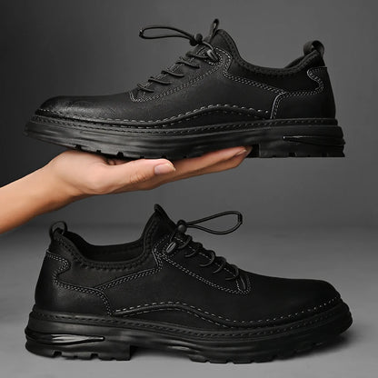 Solid Color Casual Board Shoes Versatile Trendy Sports Sneakers Fashion Lace Up Mens Oxford Shoes Retro Style Male Business Shoe