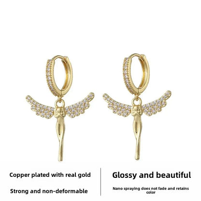 HypeHub Color Diamond Cross Hoop Earrings – American Style Ear Clip