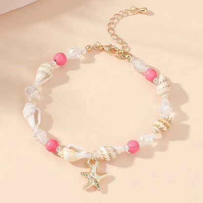 MOONBIFFY Bohemian Shell Bead Bracelet – Women's Ocean Star Turtle Woven