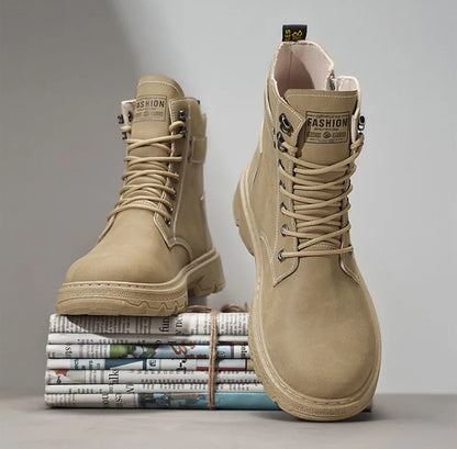 Men's Works Boots Spring Autumn Anti-slip Waterproof Male Sneakers Desert Tactical Boots Outdoor Travel Wear-resistant Man Shoes