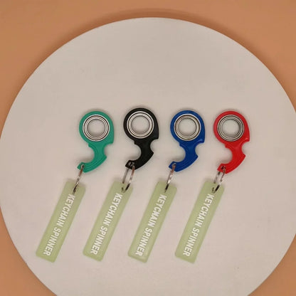 Spinner Stress Toy Metal Idget Toys Kids Fingertip Spinning Keyring Finger Fidget Ring Relieve Boredom Party Gifts Keychain