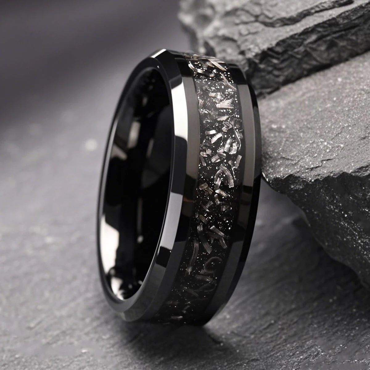 HypeHub Men's Tungsten Carbide Wedding Band – Meteorite Engagement Ring