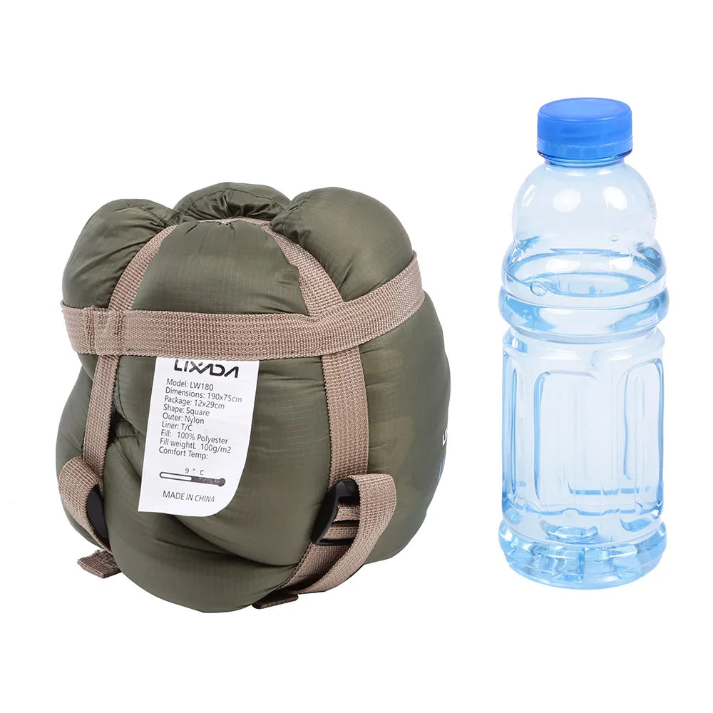 Lixada 190 * 75cm Outdoor Envelope Sleeping Bag Camping Travel Hiking Multifunction Ultra-light 680g