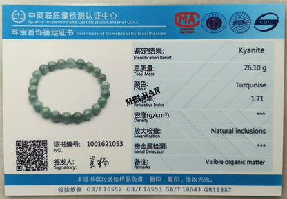 Mei Han Xing AAA Natural Green Kyanite Bracelet – Stress & Fear Relief