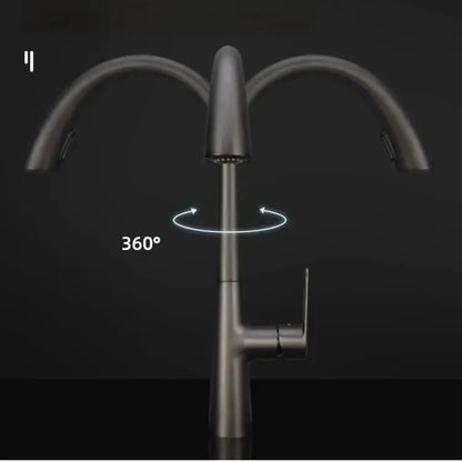 HypeHub Pull-Out Kitchen Faucet – Single Handle Hot & Cold Mixer