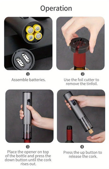 FENSTOEN Electric Wine Bottle Opener – USB Rechargeable Automatic Corkscrew