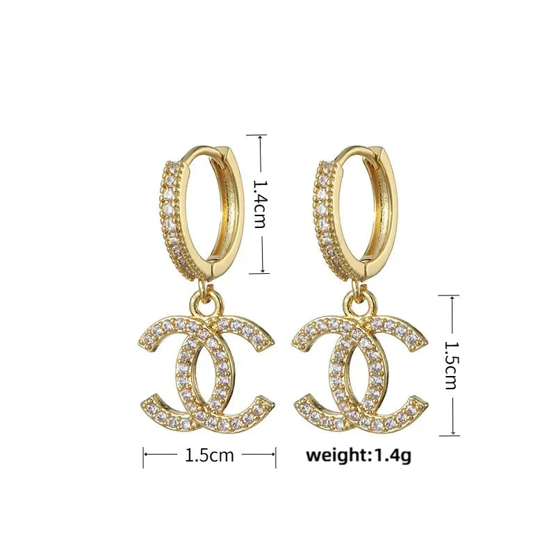 HypeHub Color Diamond Cross Hoop Earrings – American Style Ear Clip