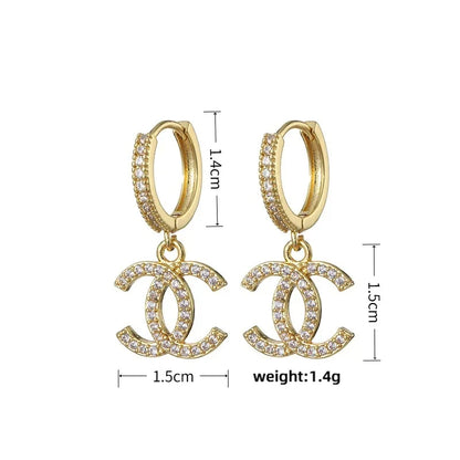 HypeHub Color Diamond Cross Hoop Earrings – American Style Ear Clip