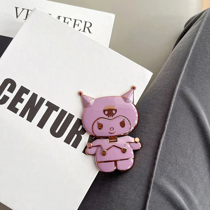 Sanrio Kuromi Phone Holder with Makeup Mirror – Rotatable Stand