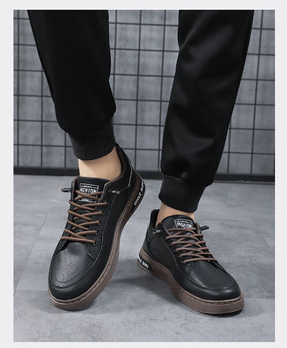 Men's Casual Leather Sneakers Waterproof Vulcanized Shoes Men Comforthable Spring Sneakers Casual Shoes zapatos altos hombre