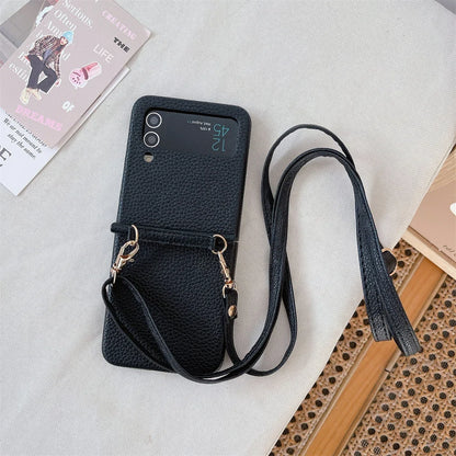 szHAIyu Crossbody PU Leather Phone Case for Samsung Galaxy Z Flip 6 5 4 3