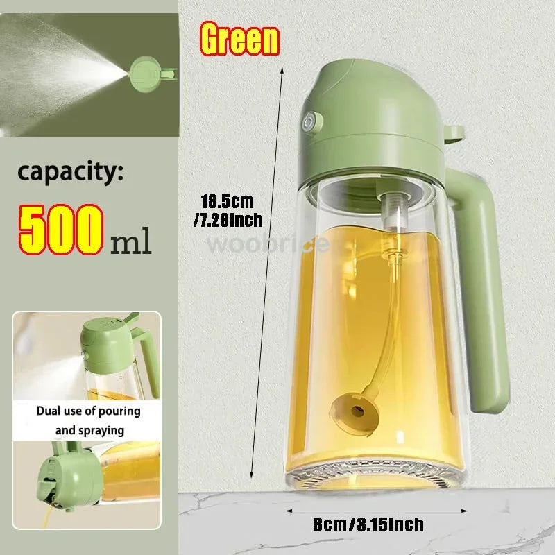 HypeHub 2-in-1 Glass Olive Oil Sprayer – Anti-Leak Cooking Mister