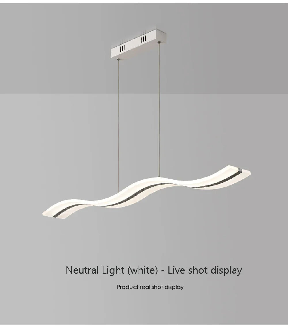 Qyartistry Modern LED Chandelier – Polished Chrome Linear Pendant Lamp