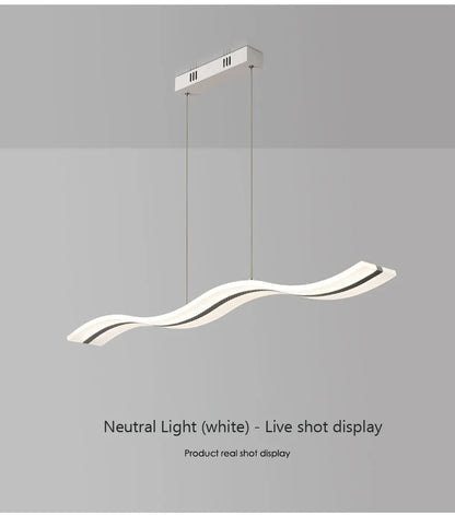 Qyartistry Modern LED Chandelier – Polished Chrome Linear Pendant Lamp