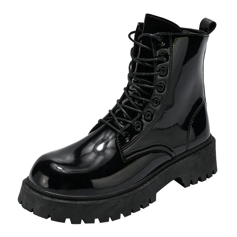 Hot Sale High Top Casual Boots Men's Shoes NewFashion Thick Bottom Motorcycle Ankle Boot for Men Winter Boots Man Shoes Lace-Up