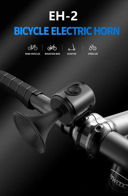 TWOOC 120dB Electric Bicycle Horn – Loud Warning for Road & MTB Bikes