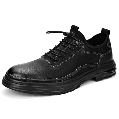 Solid Color Casual Board Shoes Versatile Trendy Sports Sneakers Fashion Lace Up Mens Oxford Shoes Retro Style Male Business Shoe