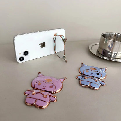 Sanrio Kuromi Phone Holder with Makeup Mirror – Rotatable Stand
