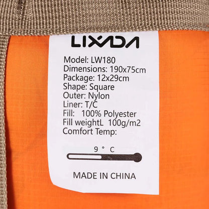 Lixada 190 * 75cm Outdoor Envelope Sleeping Bag Camping Travel Hiking Multifunction Ultra-light 680g
