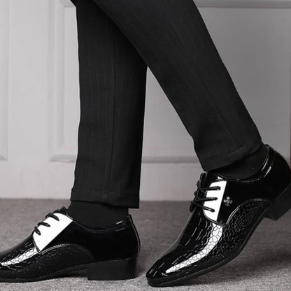 Luxury Men's Business Leather Shoes Black Formal Shoes Plus Size 38-49 Mens Wedding Shoe Lace Up Trend Shoes for Men Spring New