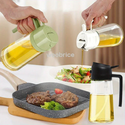 HypeHub 2-in-1 Glass Olive Oil Sprayer – Anti-Leak Cooking Mister
