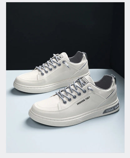 Men's Casual Leather Sneakers Waterproof Vulcanized Shoes Men Comforthable Spring Sneakers Casual Shoes zapatos altos hombre