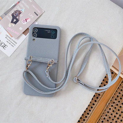 szHAIyu Crossbody PU Leather Phone Case for Samsung Galaxy Z Flip 6 5 4 3