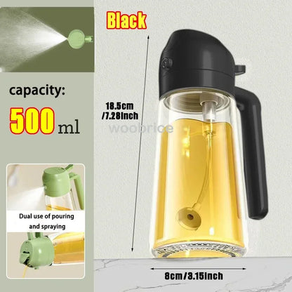 HypeHub 2-in-1 Glass Olive Oil Sprayer – Anti-Leak Cooking Mister